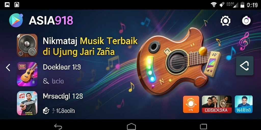 Screenshot dari gameplay ASIA918 menampilkan antarmuka musik yang dinamis.