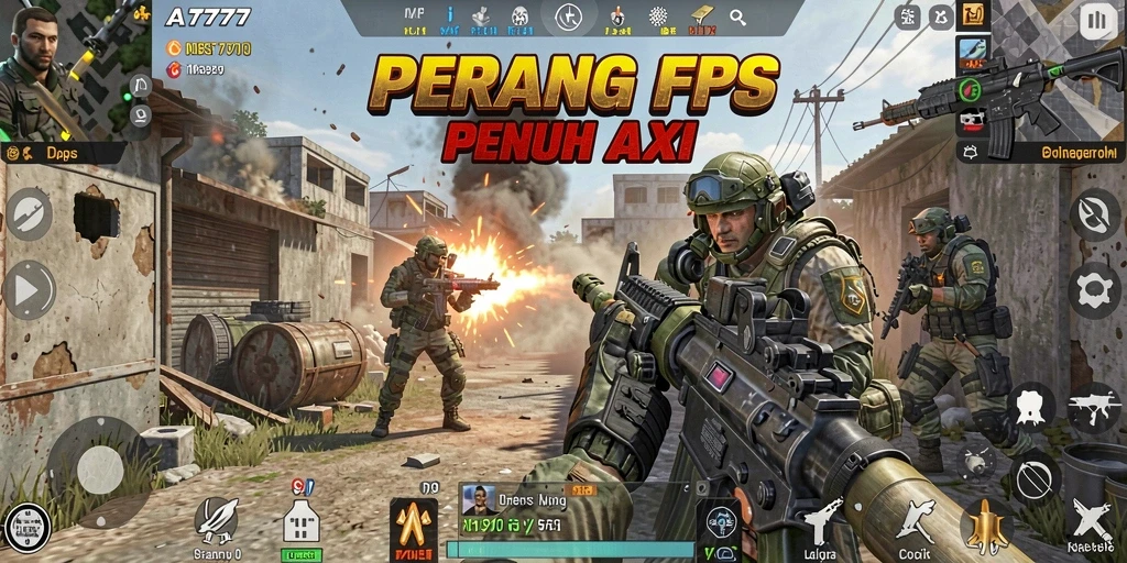 Tampilan gameplay AT777 dalam aksi seru FPS.