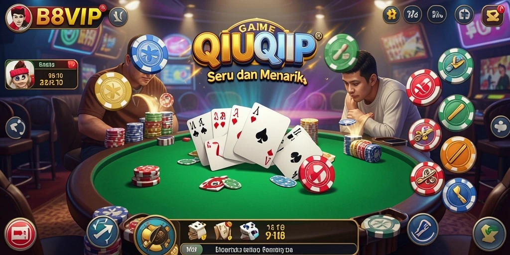 Tampilan gameplay seru dari B8VIP saat bermain QiuQiu.