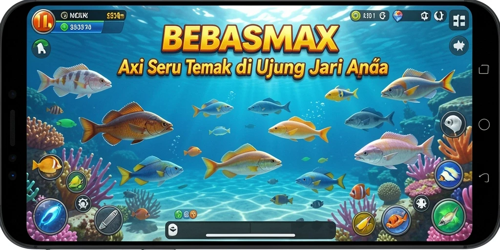 Tangkapan layar gameplay seru Tembak Ikan BEBASMAX yang penuh aksi.