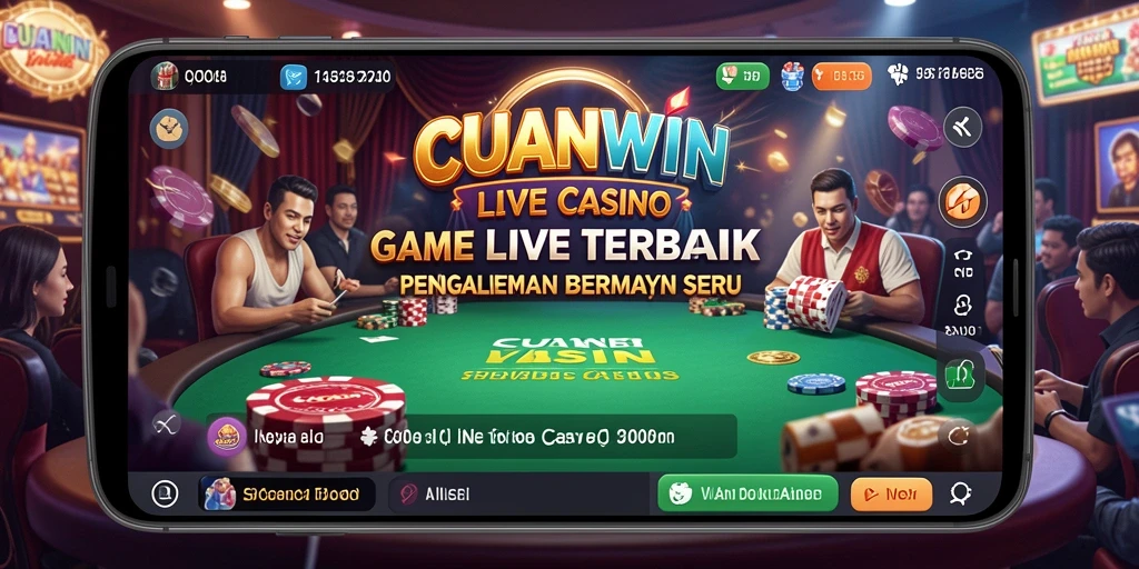 Screenshot CUANWIN menampilkan dealer langsung dan permainan menarik.