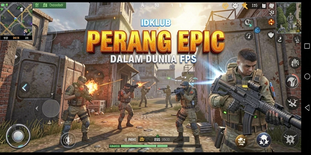 Tampilan seru dari gameplay FPS di IDKLUB.