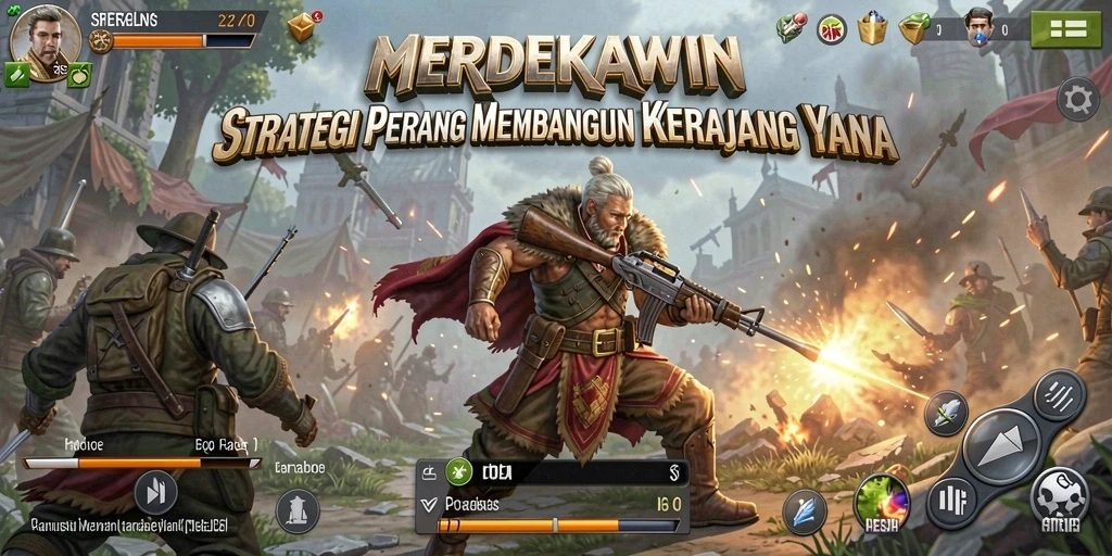 Gameplay menarik <strong>MERDEKAWIN</strong> dengan pengaturan strategi yang mendebarkan.