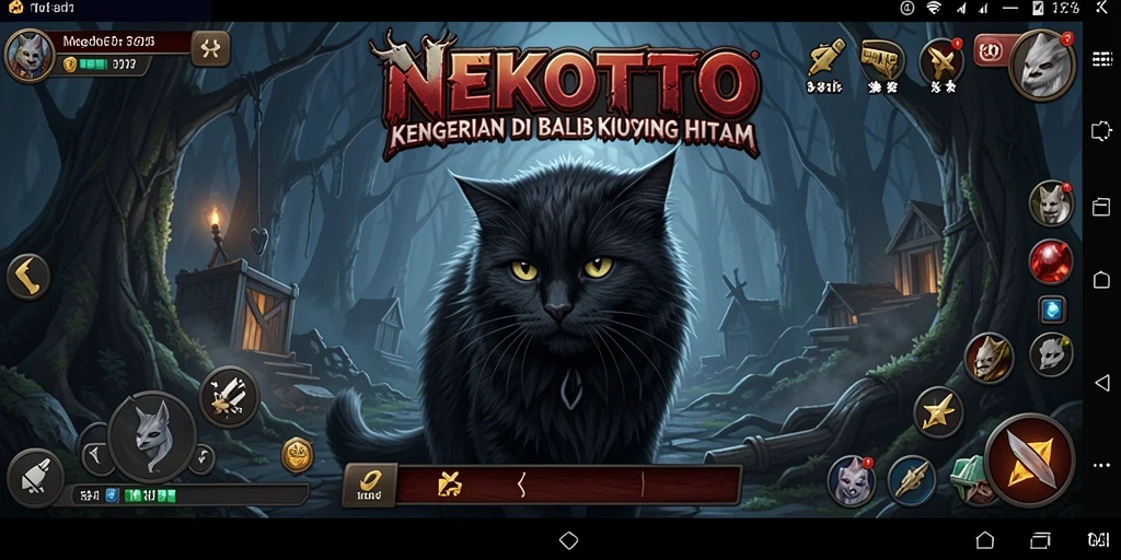 Tampilan gameplay NEKOTOTO yang menegangkan dan mencekam.