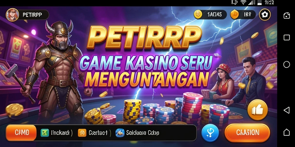 Screenshot utama PETIRRP menampilkan aksi seru dalam permainan Kasino.