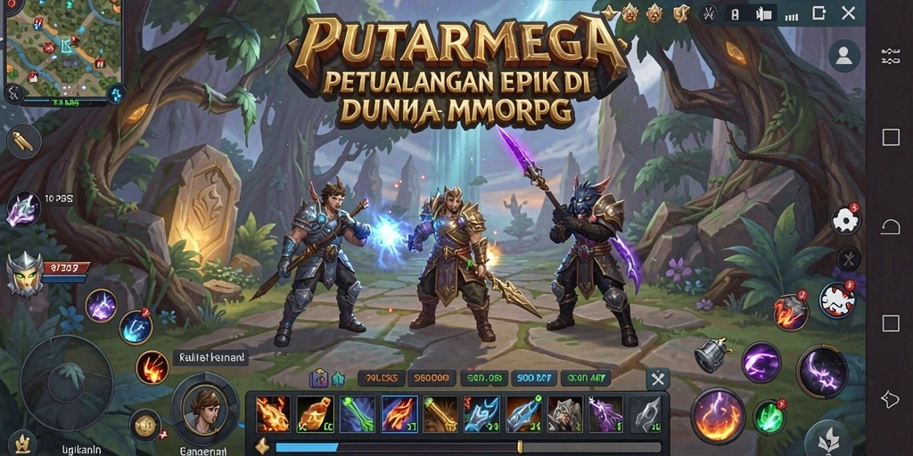 Gameplay seru dalam PUTARMEGA dengan aksi petualangan MMORPG yang mendebarkan.