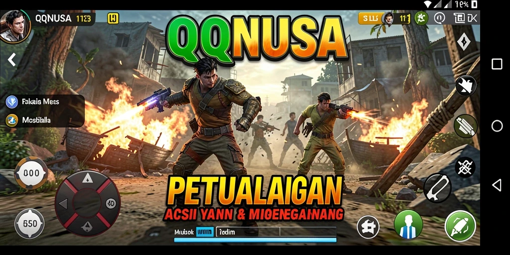 Tampilan penuh aksi dari gameplay QQNUSA yang mendebarkan.