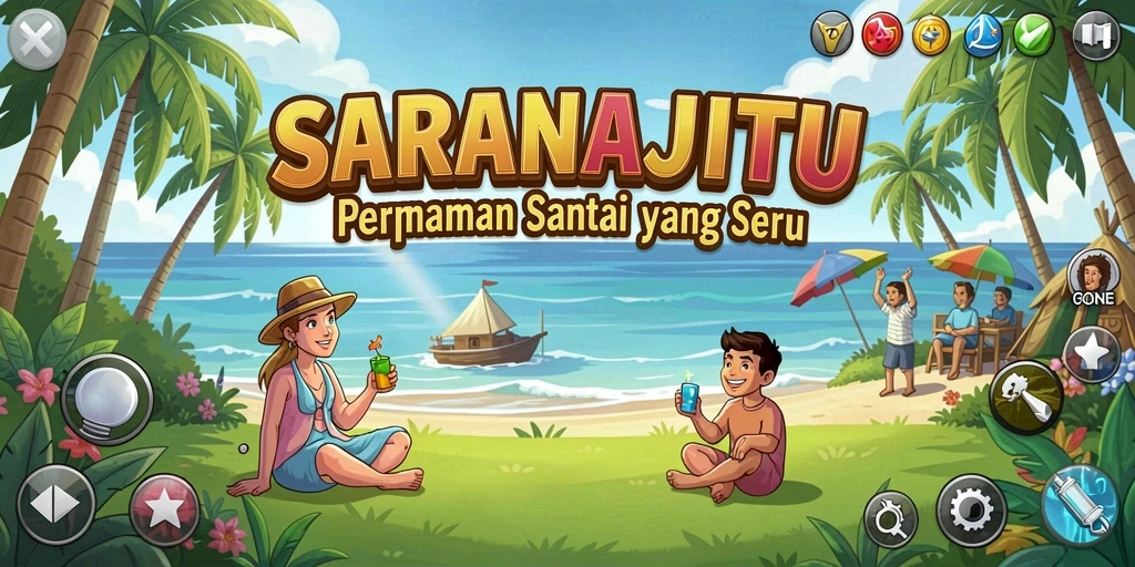 Screenshot gameplay SARANAJITU memperlihatkan keseruan bermain yang santai.