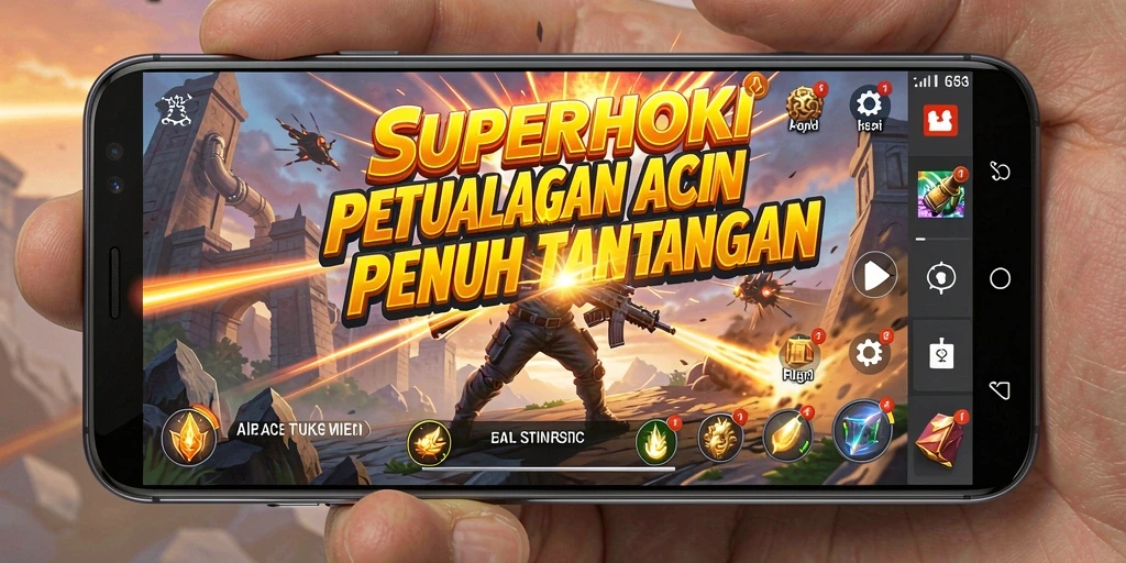 Gambaran gameplay SUPERHOKI yang penuh aksi menegangkan dan tantangan seru.
