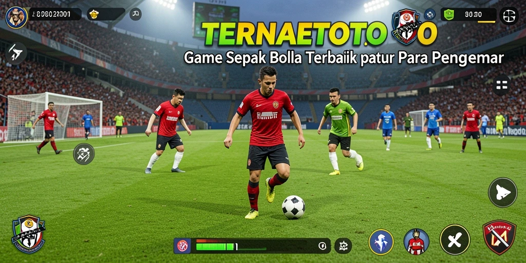Screenshot gameplay TERNATETOTO yang menunjukkan aksi di lapangan sepak bola.