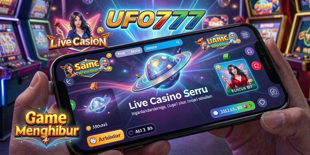 Screenshot gameplay Live Casino menarik di UFO777 dengan dealer langsung.