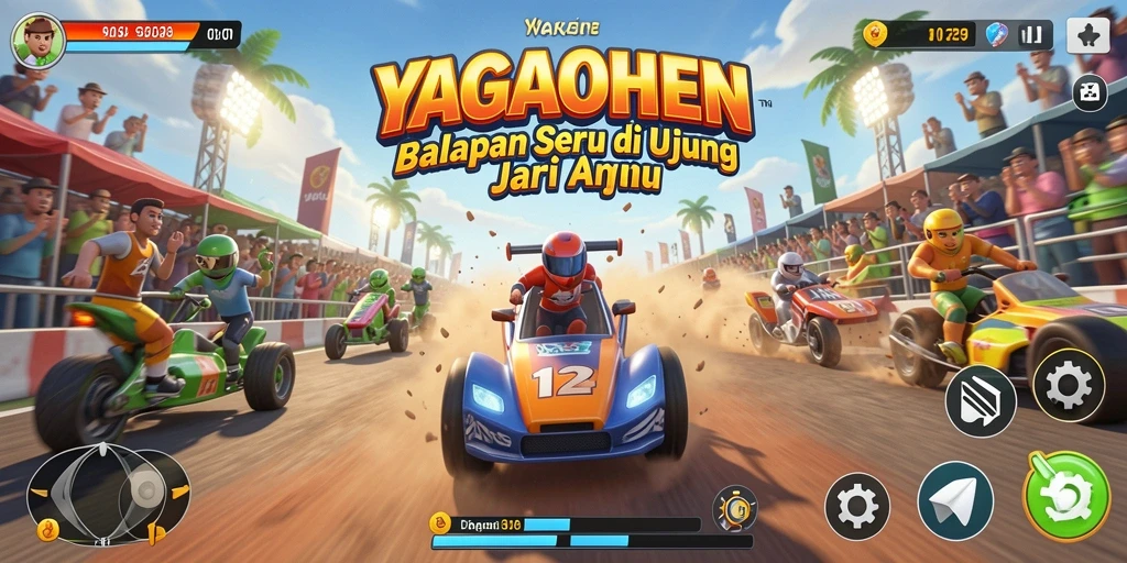 Gameplay balapan YAGAOHEN yang menegangkan dan mendebarkan.