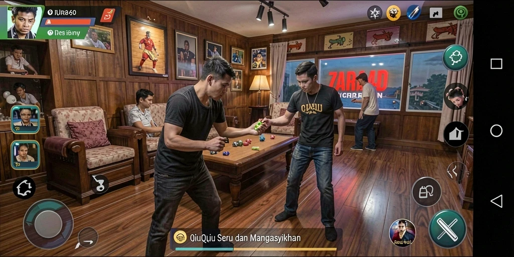 Screenshot gameplay ZARA4D menunjukkan keseruan saat bermain QiuQiu.